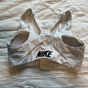 White Nike Front Zip Sports Bra